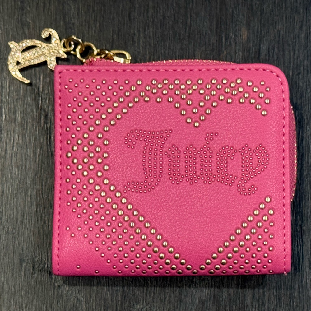 Juicy Couture Pink Studded Lovely Day Bifold Wallet W/ Card Holders
